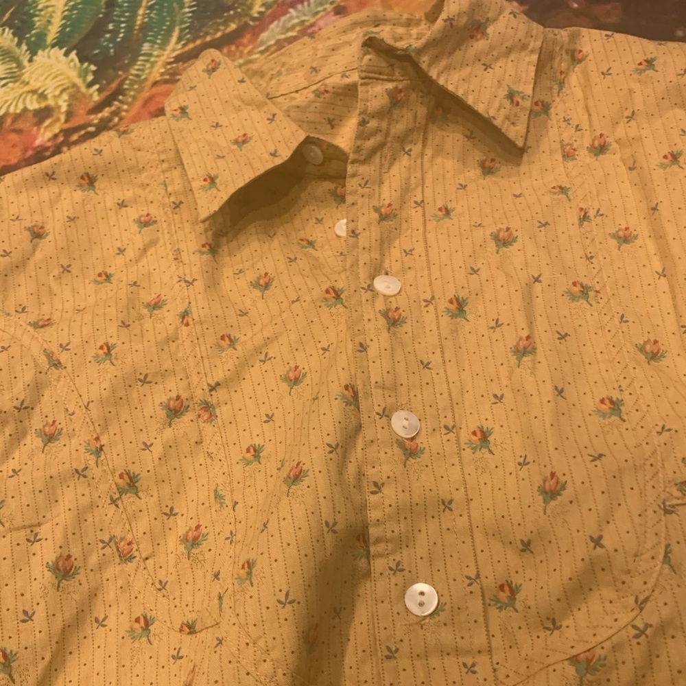 70’s Western Floral Button Up